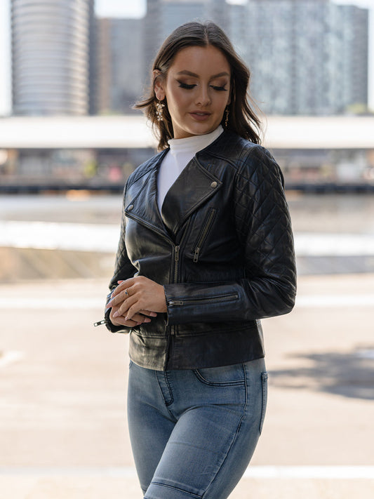 ZENAIDA BLACK LEATHER JACKET