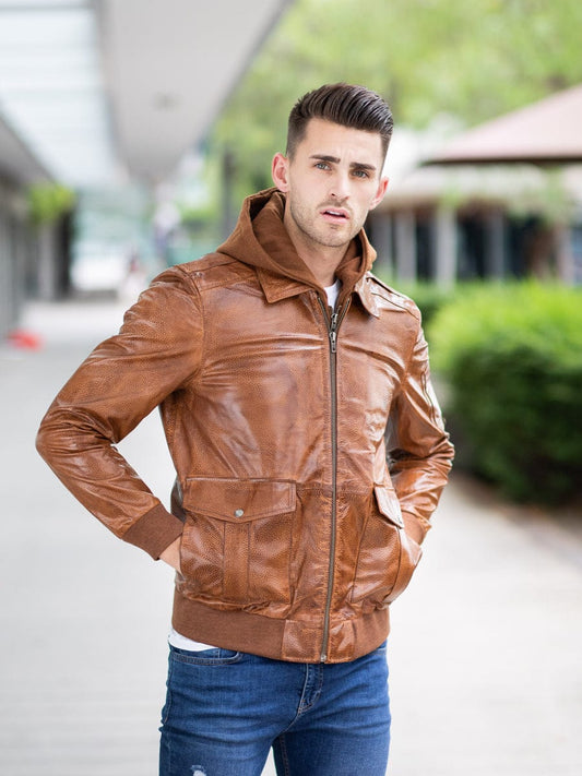 ARLO HOOD LEATHER JACKET