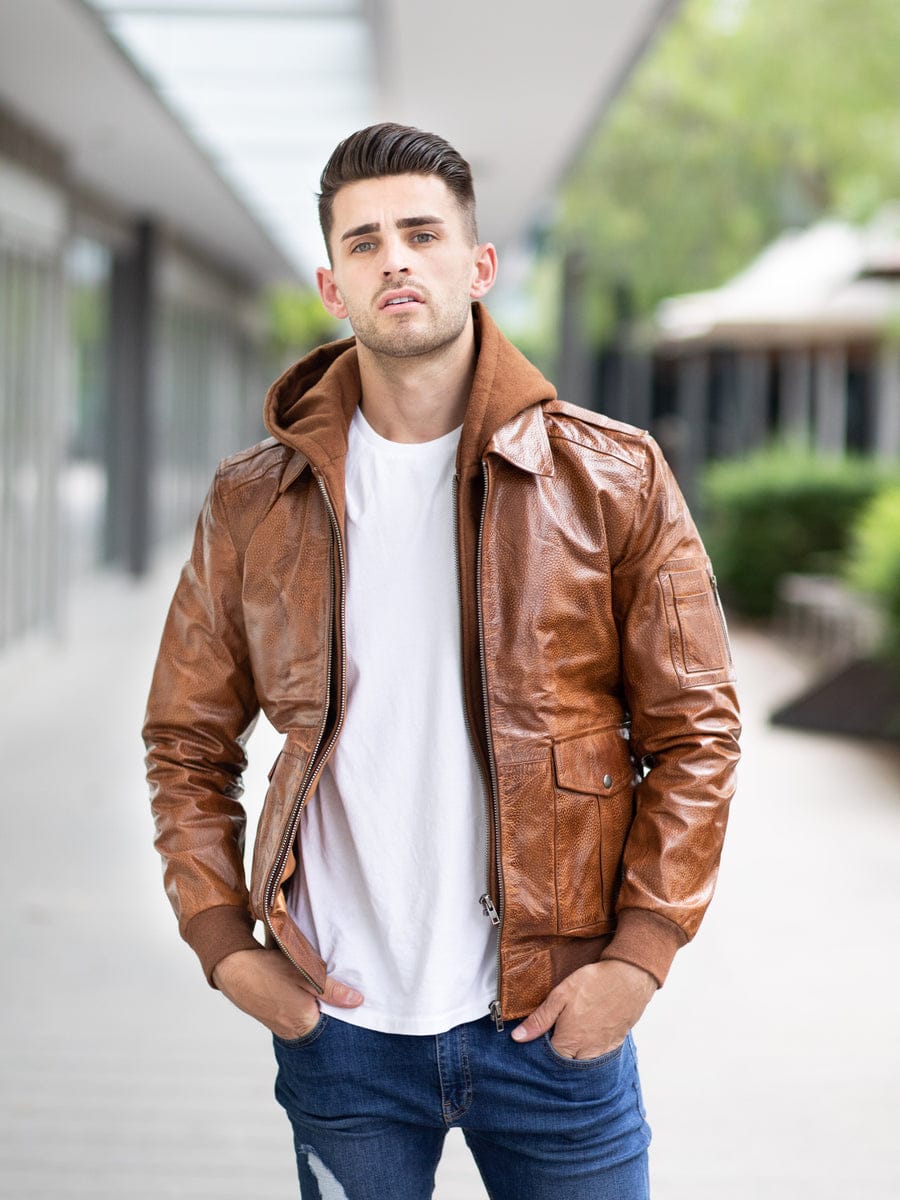 ARLO HOOD LEATHER JACKET