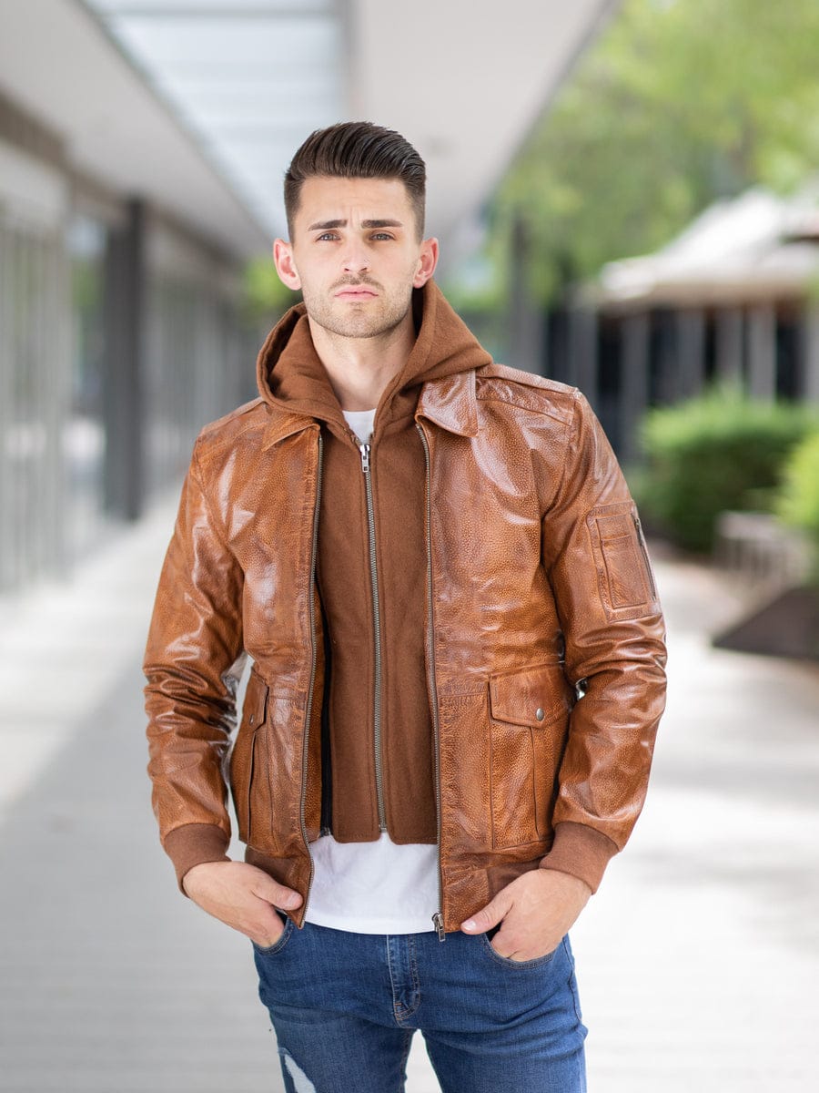 ARLO HOOD LEATHER JACKET
