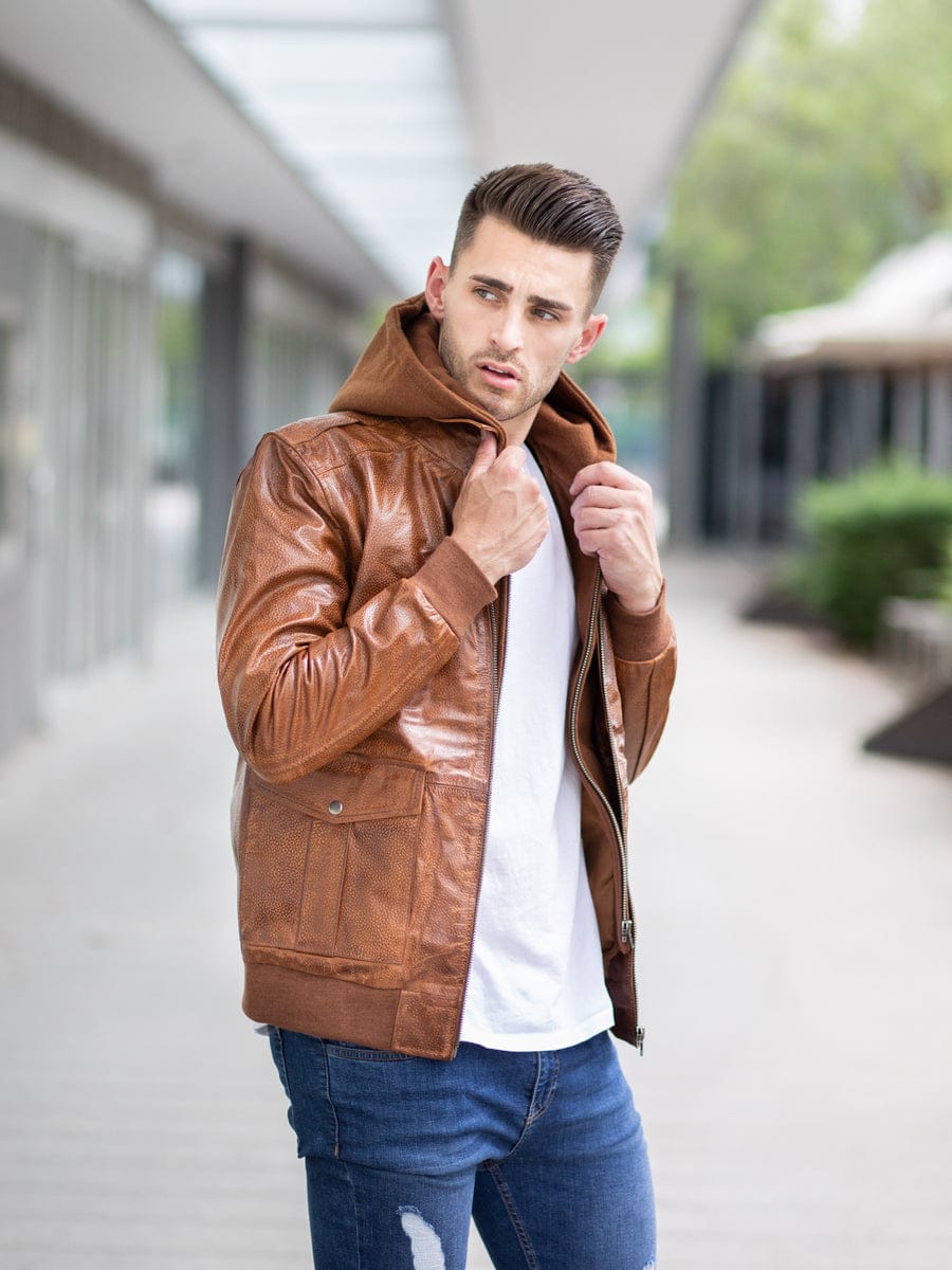 ARLO HOOD LEATHER JACKET