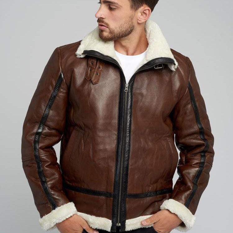 VICTOR BROWN FUR LEATHER JACKET