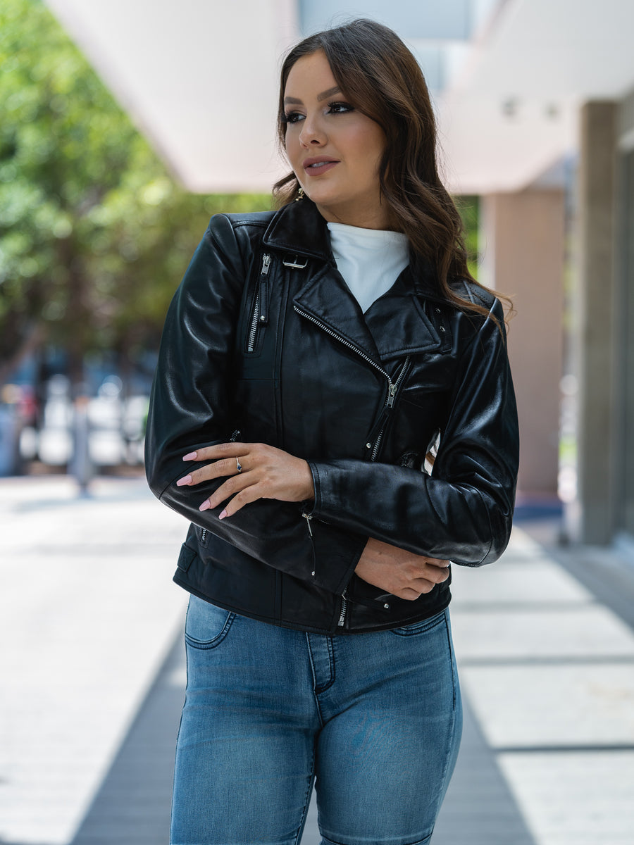 HARLOW BLACK LEATHER JACKET