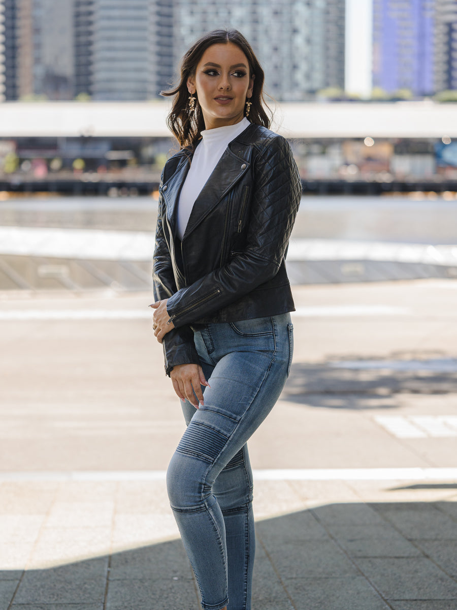 ZENAIDA BLACK LEATHER JACKET
