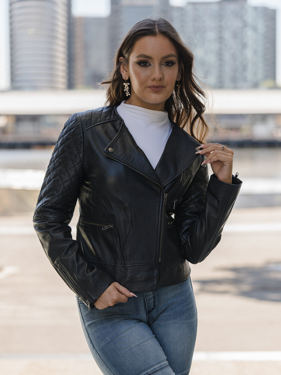 ZENAIDA BLACK LEATHER JACKET