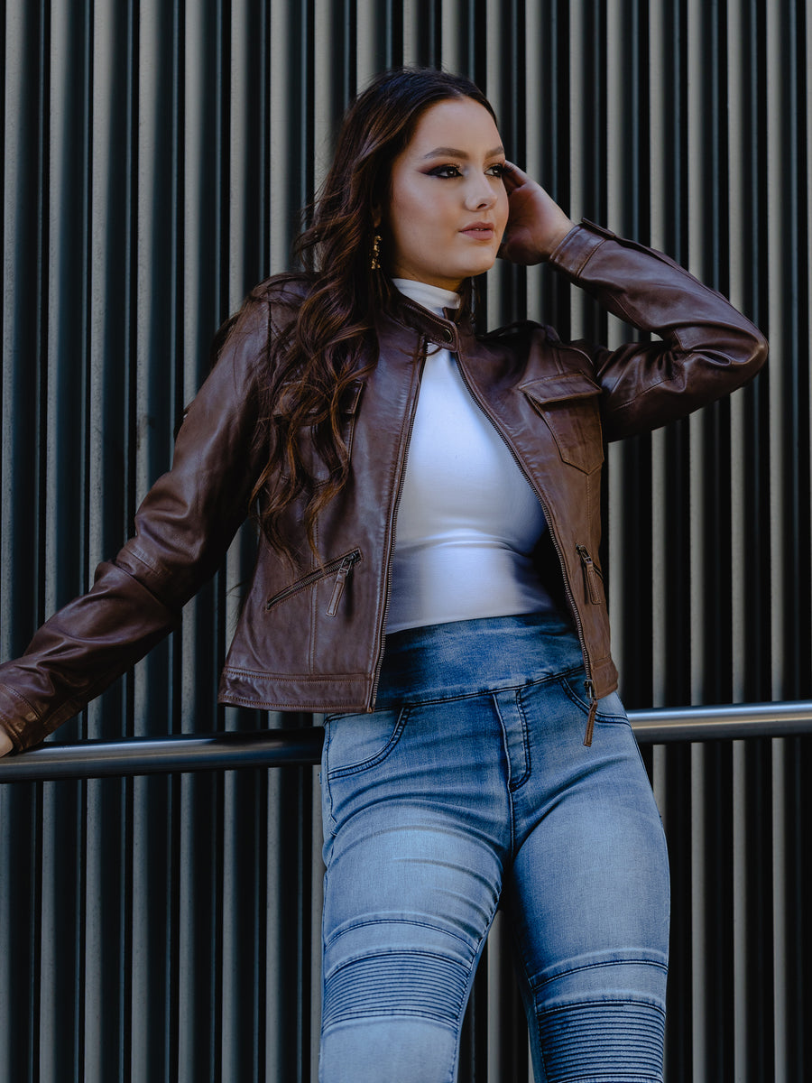 VALENCIA BROWN LEATHER JACKET