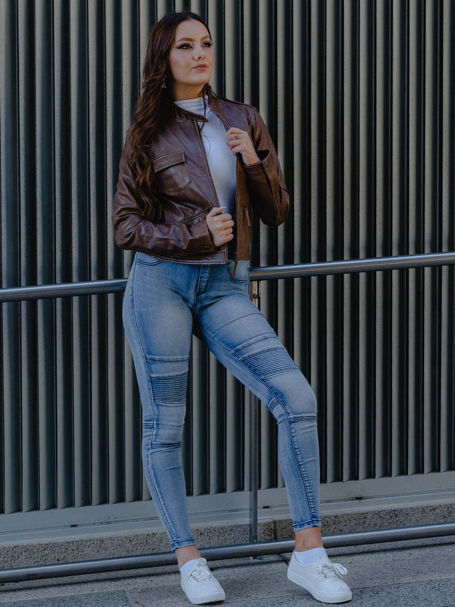 VALENCIA BROWN LEATHER JACKET