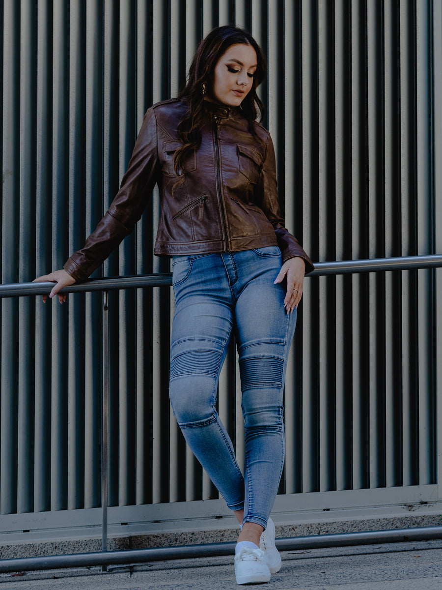 VALENCIA BROWN LEATHER JACKET